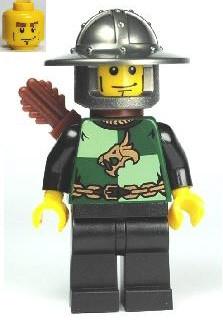 LEGO Minifigure-Kingdoms - Dragon Knight Quarters, Helmet with Broad Brim, Vertical Cheek Lines, Quiver-Castle / Kingdoms-CAS466-Creative Brick Builders